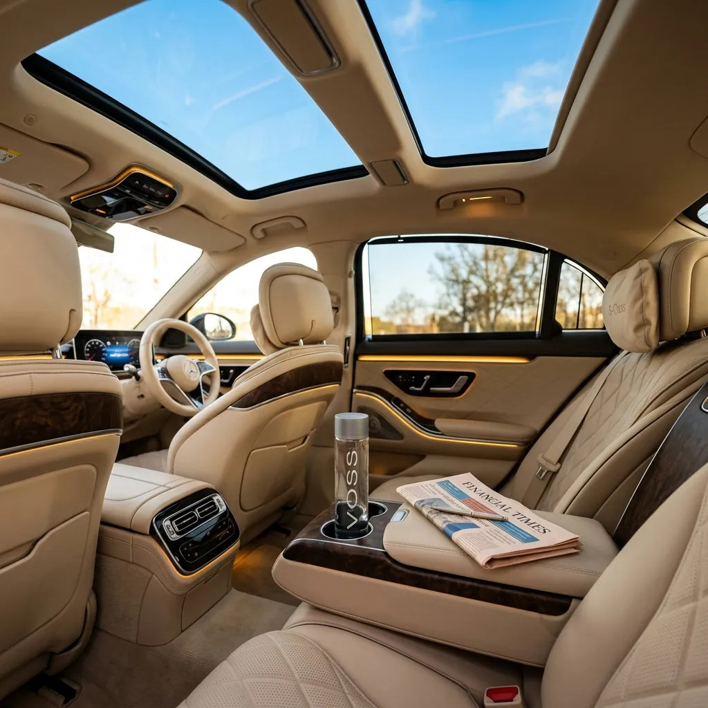 Confort intérieur d'un véhicule VTC premium