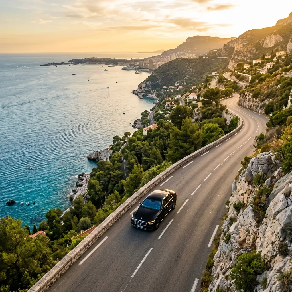 Transferts inter-villes Côte d'Azur en Mercedes avec chauffeur privé
